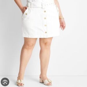 Future Collective - Jenee Taylor - White Belted Mini Skirt - NWT